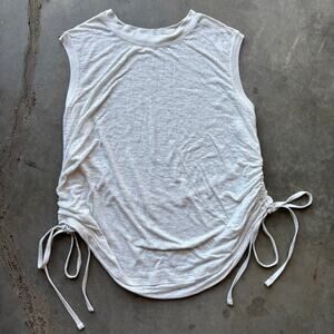 Lululemon Cinch Side Tank Women's White Round Neck Sleeveless Athletic Tank Top